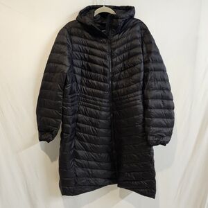 Lands' End Packable Puffer Down Parka Coat 1X Black